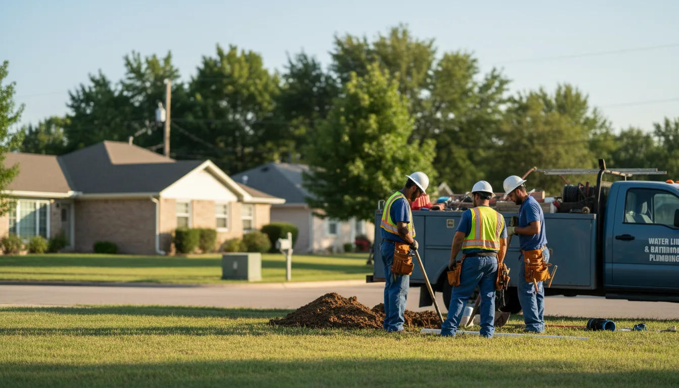Residential water line and bathroom plumbing service in Manville, WY